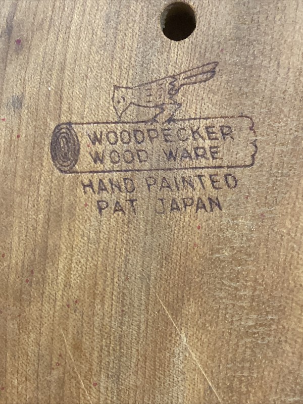 Vintage Mid Century Woodpecker Wooden Burger Hand Press Japan gallery