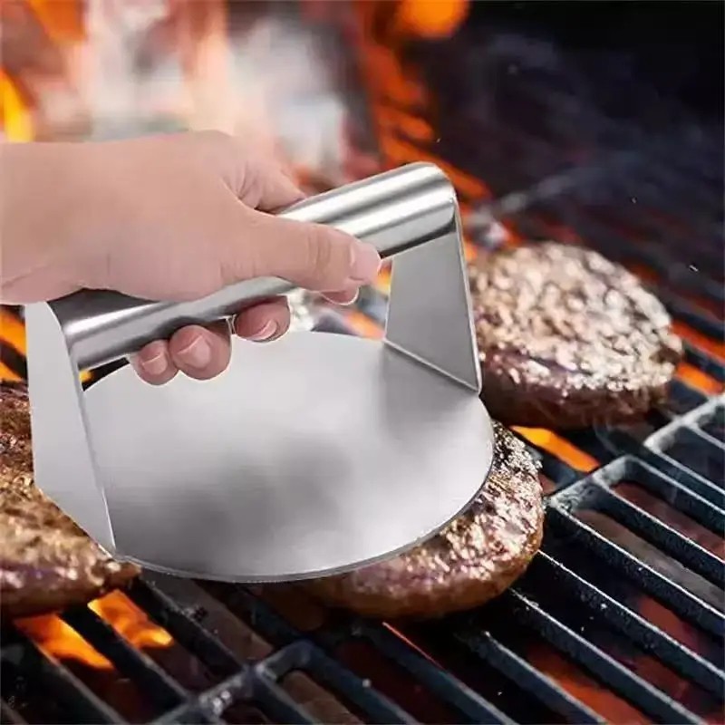 Stainless Steel Burger Press round Burger Smasher Heavy-Duty Smash.
