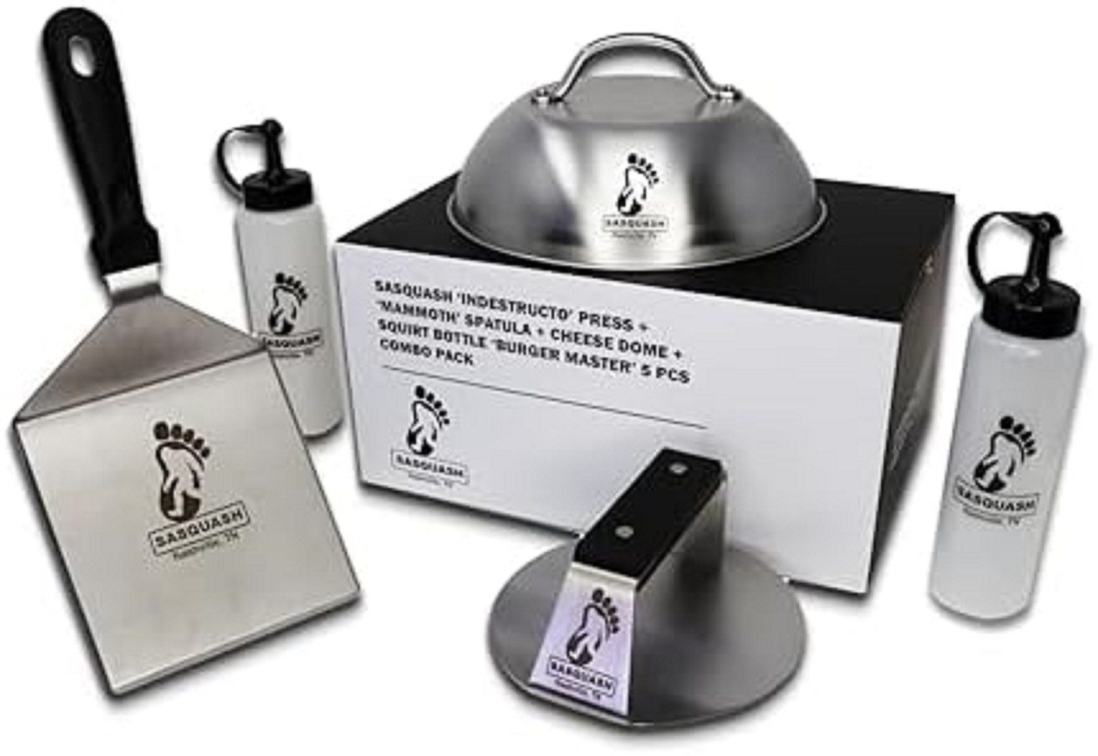 The Sasquash - 6" Heavy Duty Extra Wide Flat Handle Smashed Burger Press - Co... gallery