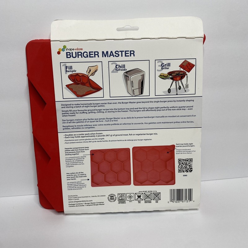 Burger Master 8-in-1 Burger Press and Freezer Container Shape+Store Dishwasher gallery