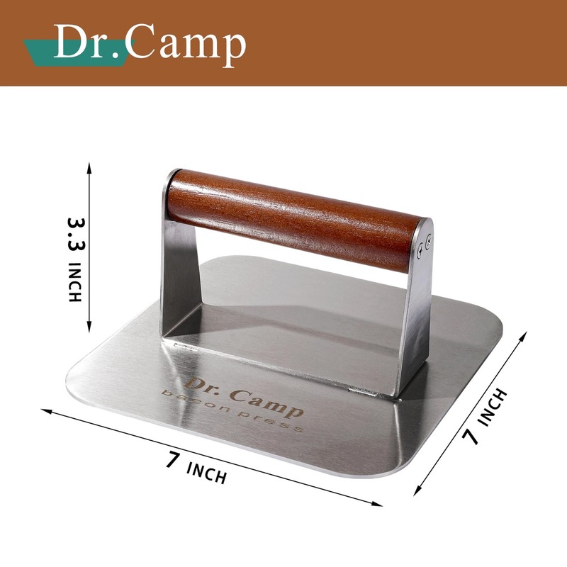 7 Inch Stainless Steel Smash Burger Press Grill Press Bacon Press for Griddle gallery