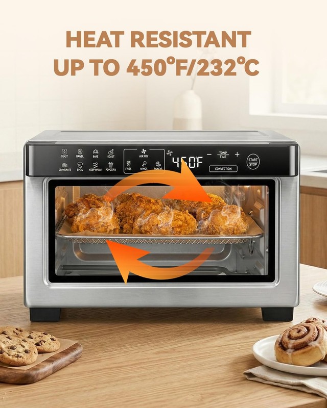 125PCs For Gourmia Digital Air Fryer Oven 10QT, Unbleached Parchment Paper gallery
