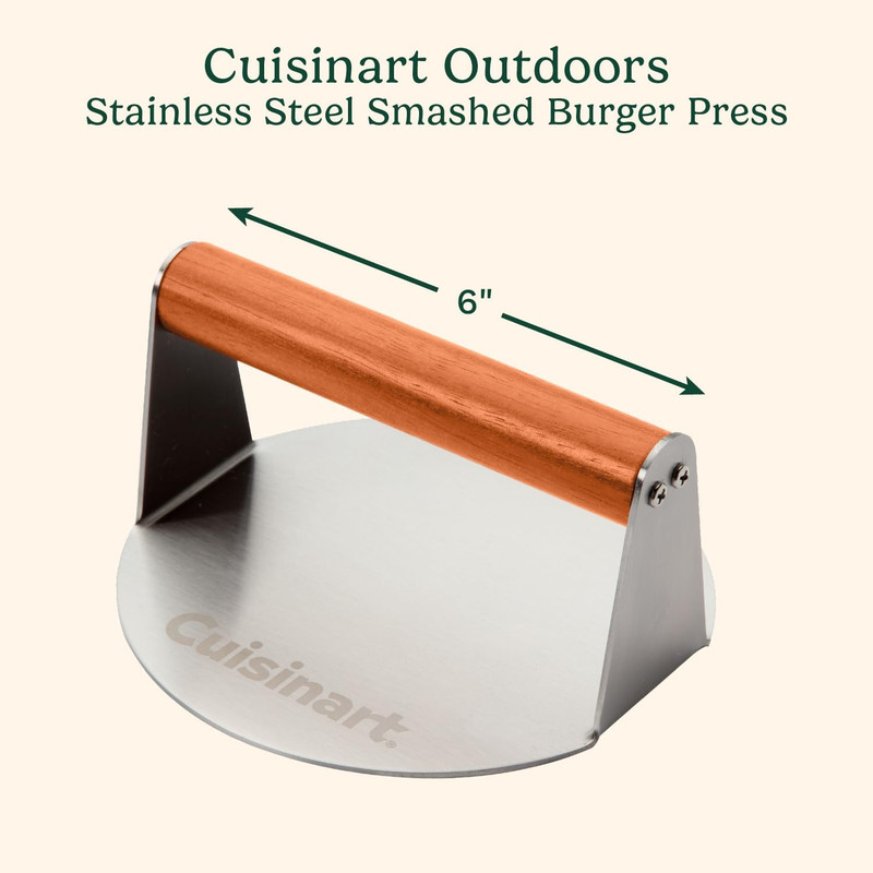 6" Stainless Steel Smashed Burger Press, Juicy and Crispy Burgers for Bbqs, C... gallery