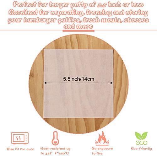 5 Inch Parchment Patty Paper for Burgers Deli Cheese Patties, 300 Sheets gallery