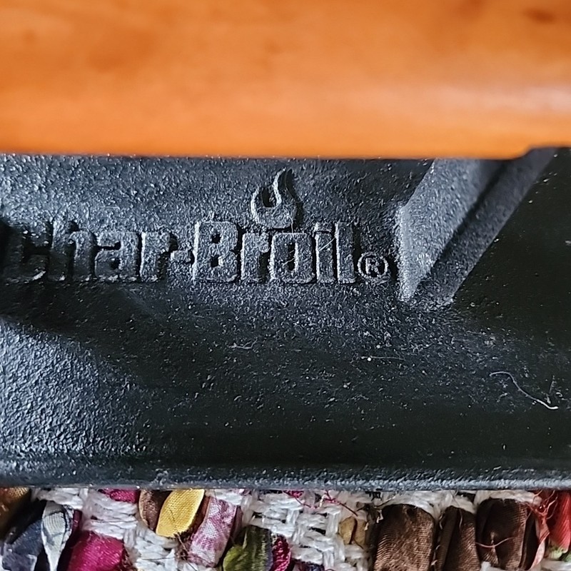 Cast Iron Grill Press 8.75 Bacon Burger Weight Wood Handle Char-Broil gallery