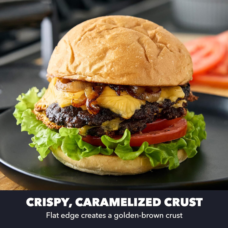 X Bobby Flay Smash Burger Press, 6.5" Cast Iron round Grill Press, Smashed Burge gallery
