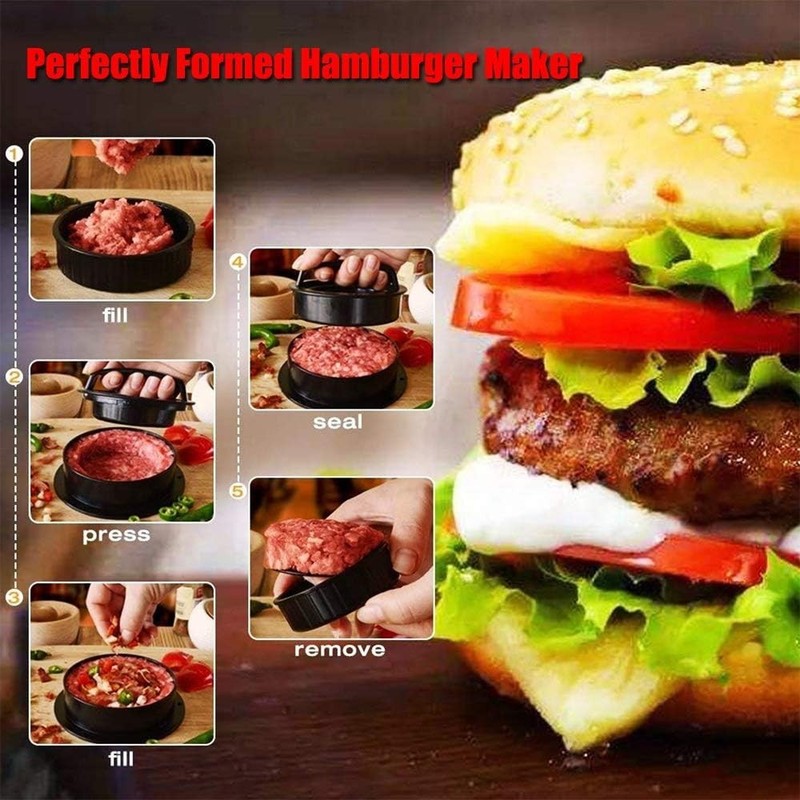 3 in 1 Stuffed Burger Press Hamburger Mould ABS Plastic Beef BBQ Patty Maker gallery