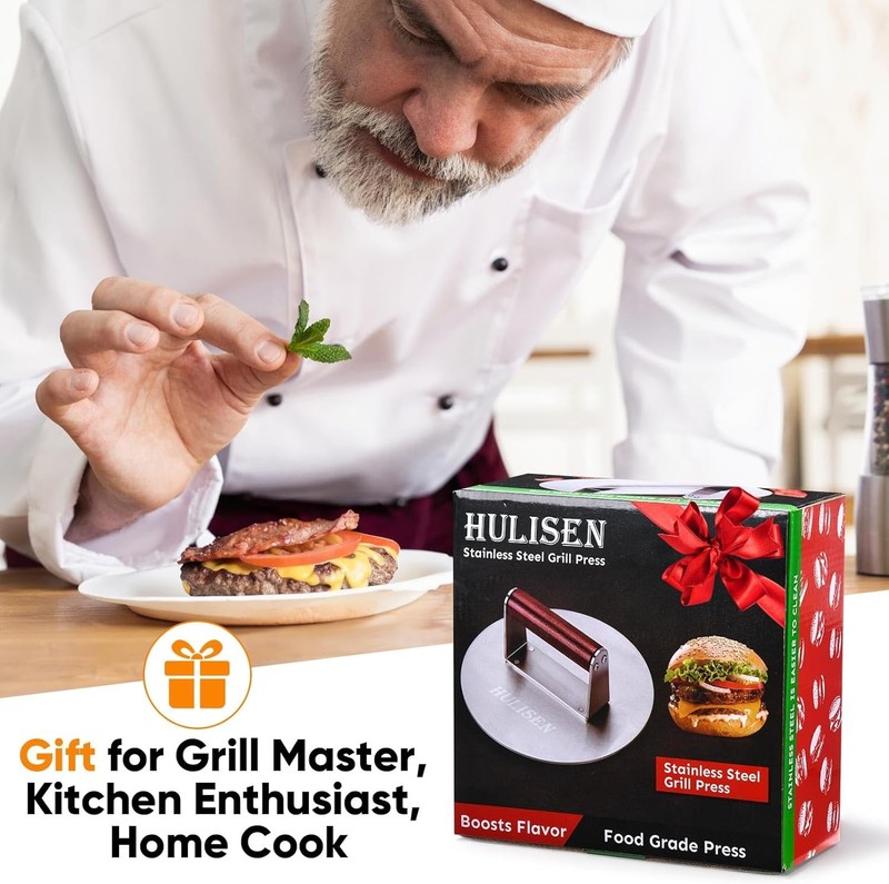 HULISEN 8.5-Inch Burger Press, 2.5 lbs Heavy Duty Bacon & 8.5 Inch Round gallery