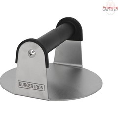 Stainless Steel Burger Smasher 6-Inch Flat Bottom Flat Top Grill Press