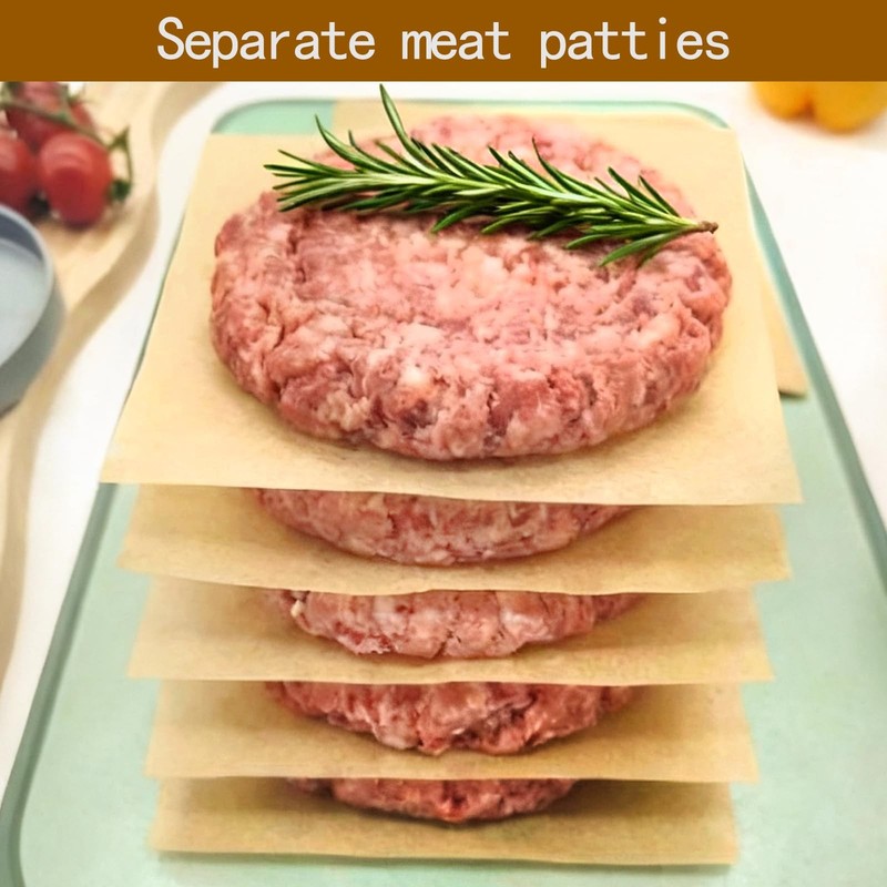 Yuyouqu 100 PCS Hamburger Patty Paper 6''x6'' 6''X6'' 100PCS, Brown Square gallery