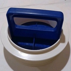Vintage Tupperware Hamburger Press Ring Stack Blue