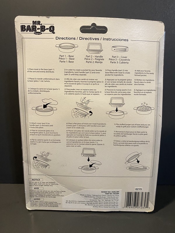New Mr Bar B Q Stuffed Burger Press Hamburger Grilling Cooking NIP gallery