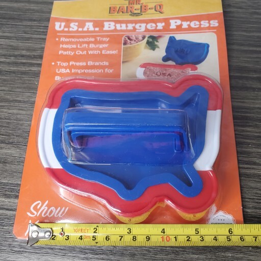 Mr. Bar-B-Q BBQ USA America Shaped Patriotic Hamburger Burger Press Grill Patty gallery