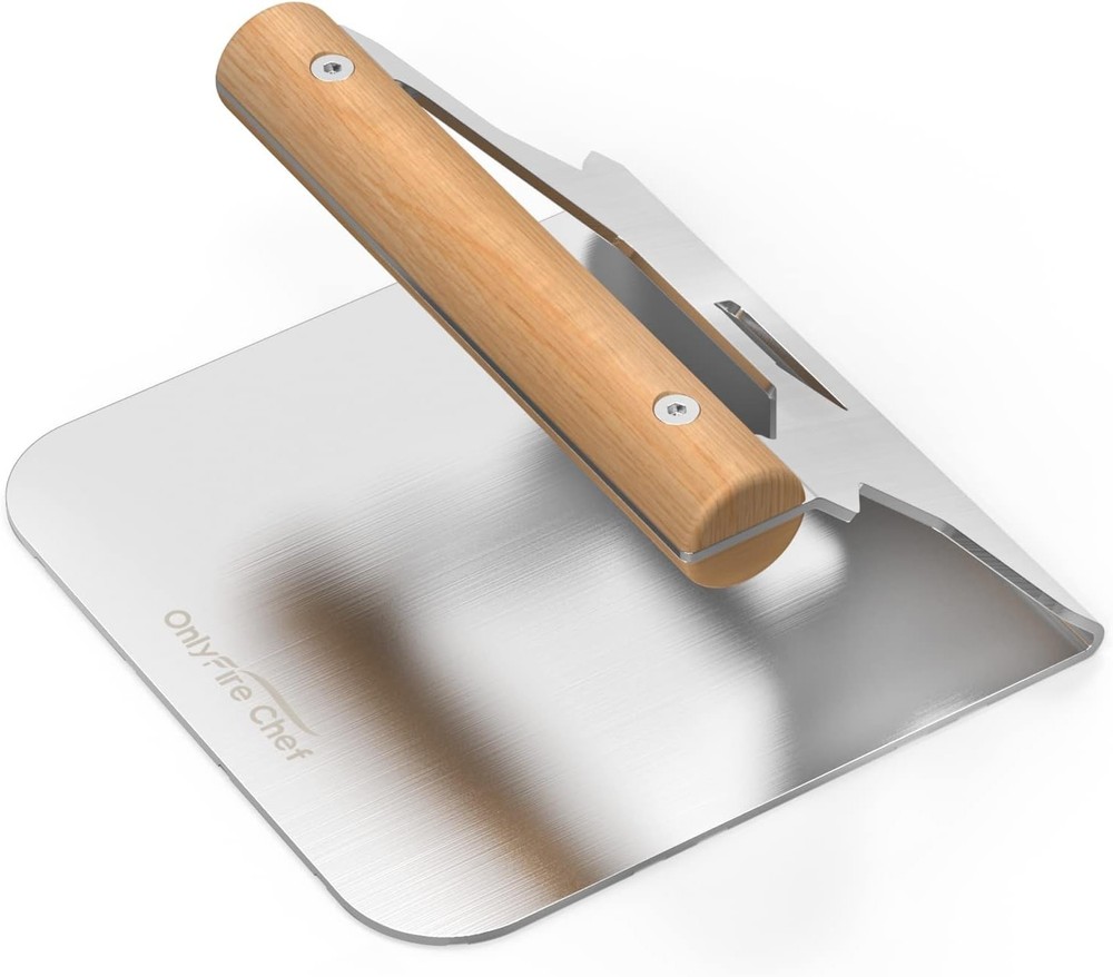 Onlyfire 5.5 Inch Burger Smasher, 304 Stainless Steel Square Burger Press with W