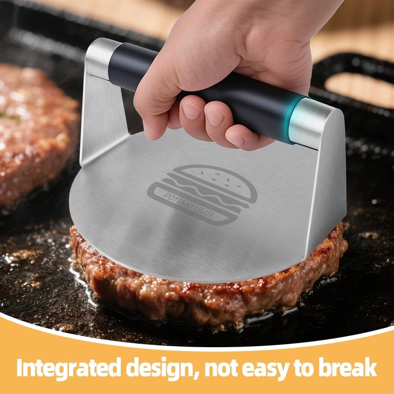 304 Stainless Steel Smash Burger Press with Heat-Resistant Gloves for Burger ... gallery
