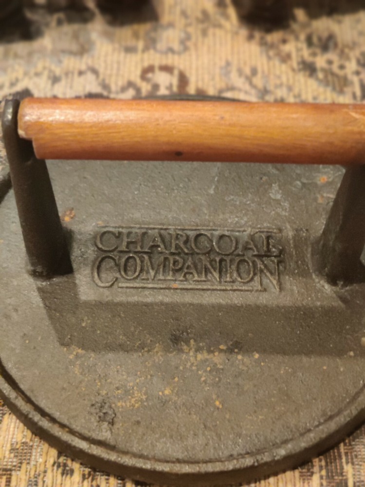 Vintage Charcoal Companion Cast Iron Burger Steak Panini Bacon Grill