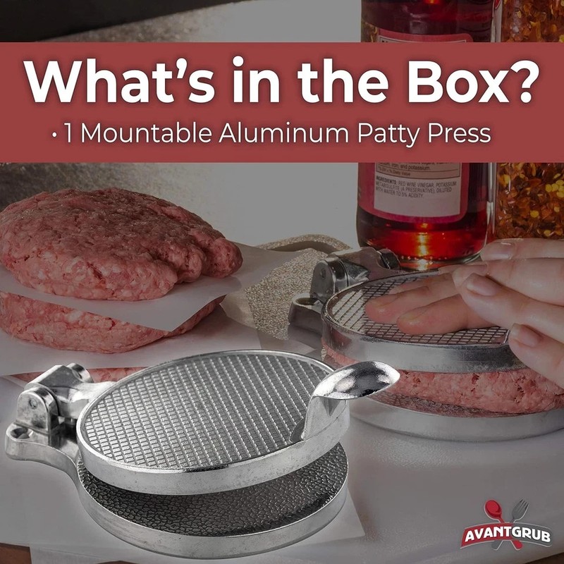 Pro-Grade Burger Press 4.5in. Nonstick Cast Aluminum Patty Maker Silver gallery