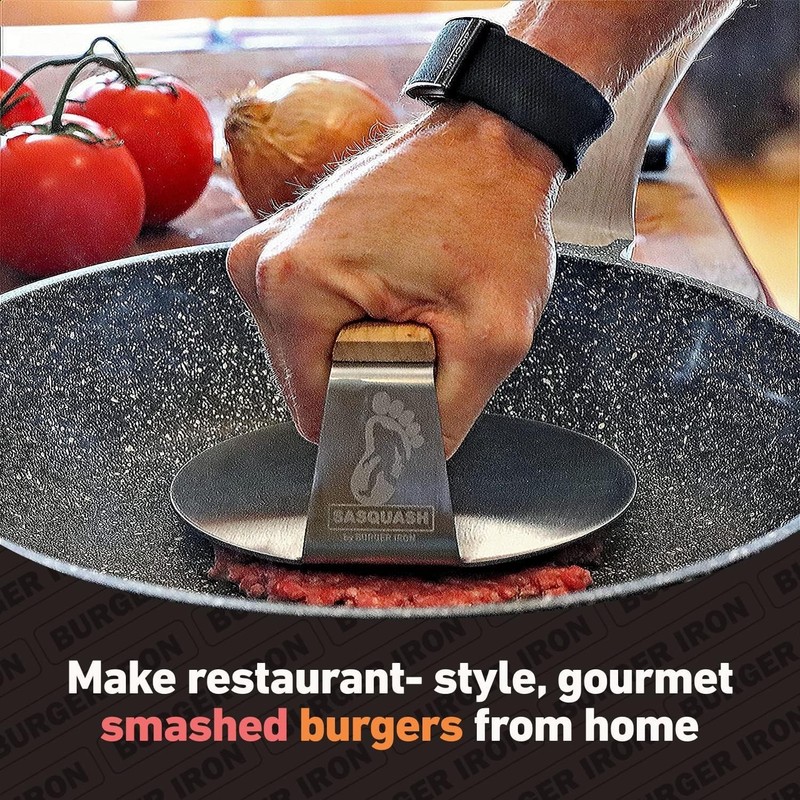 Sasquash Smash Burger Press - Perfect for Cast Iron Cooking gallery