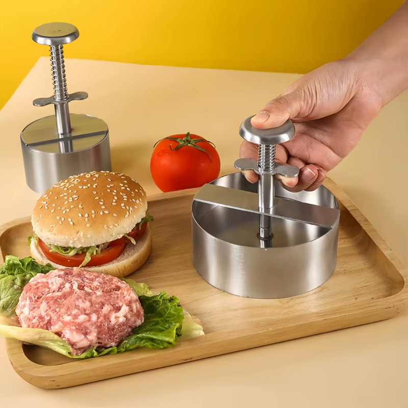 Hamburger Patty Maker Press 304 Stainless Steel Non-Stick round Manual Rice Ball gallery