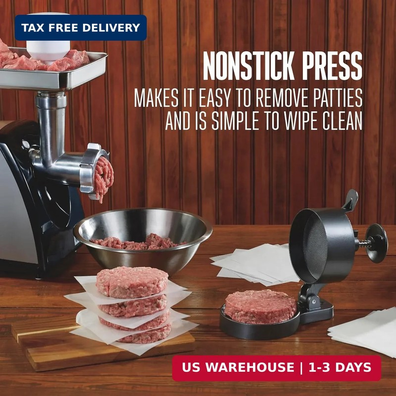 Weston Burger Press, Makes 4 1/2" Diameter Patties for Hamburger, Crab Cakes, Sa gallery