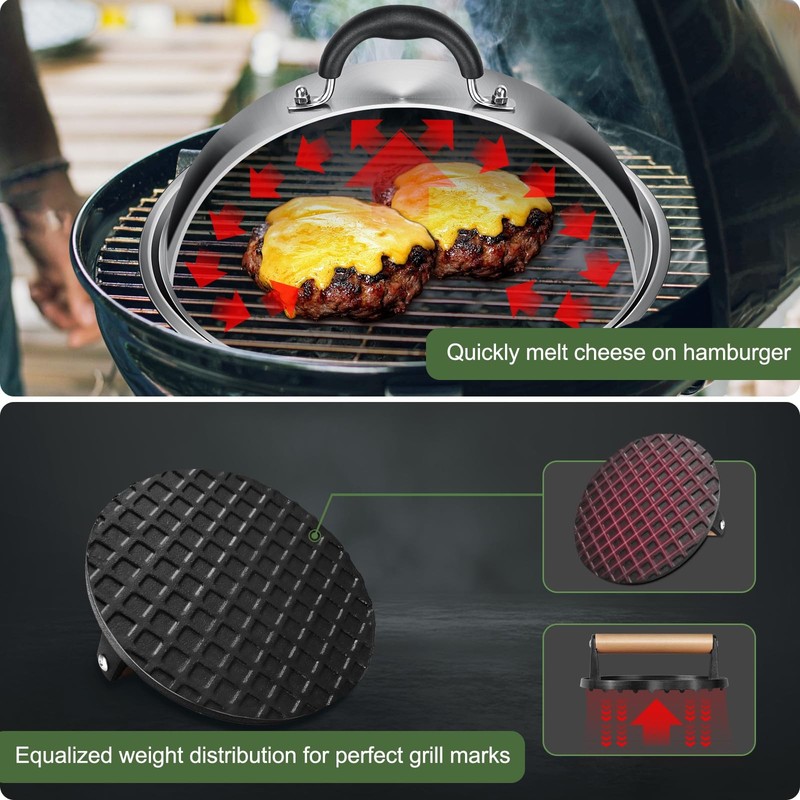 Griddle Accessories for Blackstone, Commercial Grade 12 Inch Heavy Duty Round Me gallery