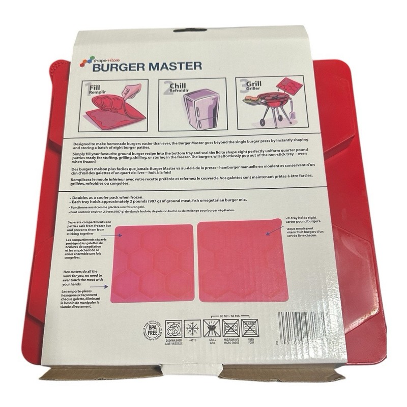 Burger Master 8-in-1 Burger Press and Freezer Container Shape+Store Dishwasher gallery