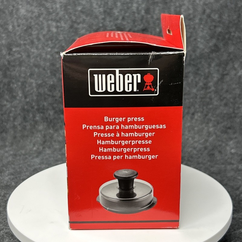 Weber Original Burger Press 6483 Boxed Black Handle 1/4 & 1/2 lb Patty Maker New gallery