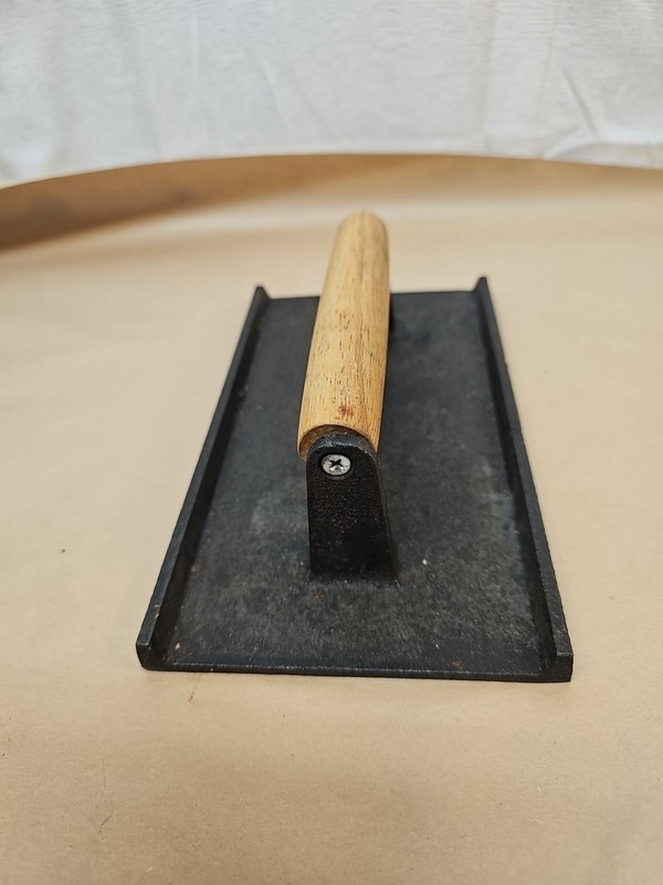 VTG Cast Iron Grill Press w/ Wooden Handle Heavy Duty Square Meat Bacon Weight gallery