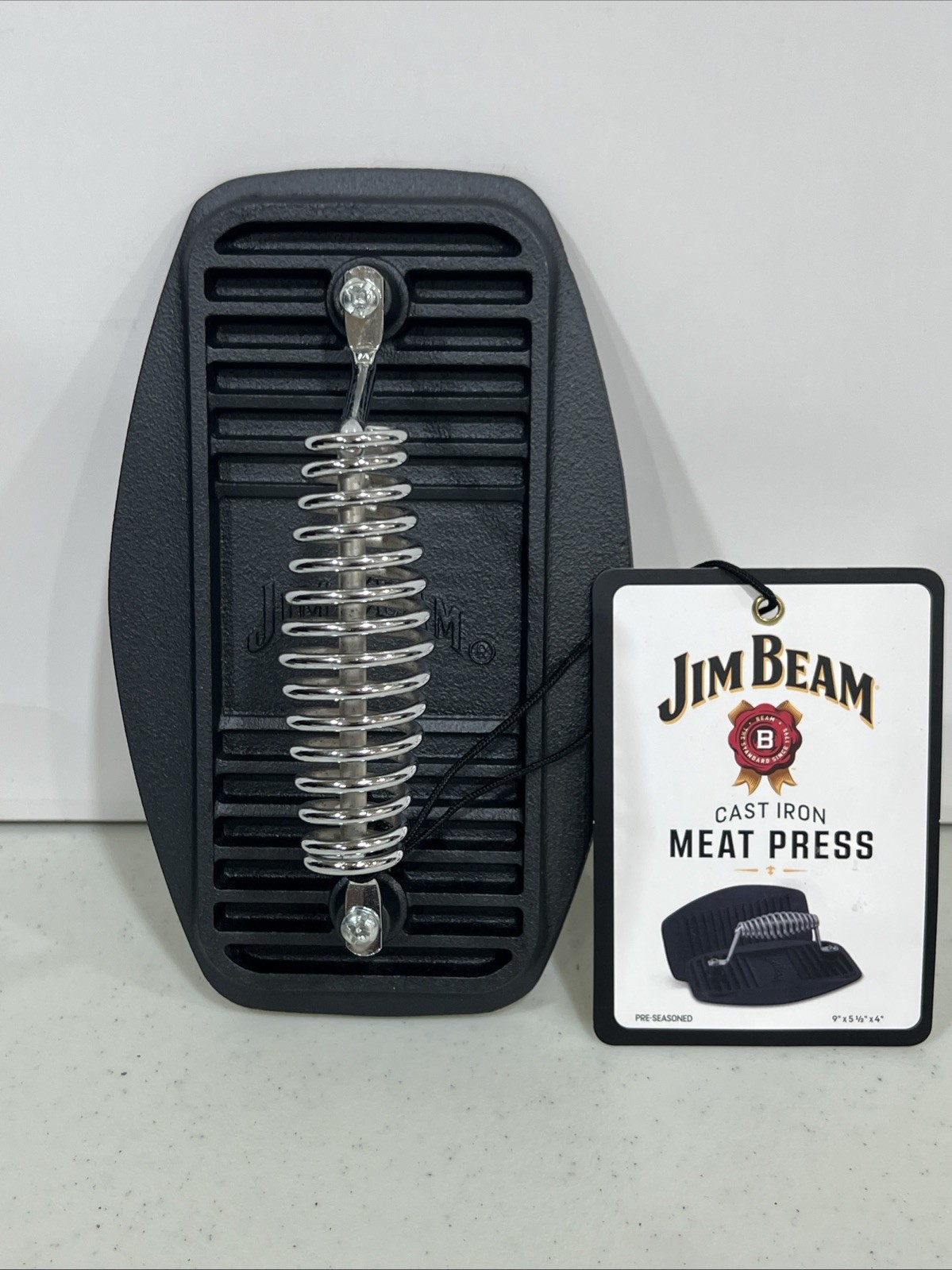 Burger Press Heavy-Duty Cast Iron Smashed Meat Steak Weight Grill Griddle Press gallery
