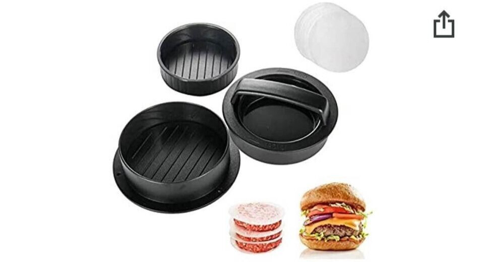 3-in-1 Non Stick Stuffed Burger Press with 60 Wax Papers, Cookery Mold Tool gallery