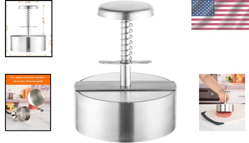 Heavy Duty 4.5" Burger Press with Easy Release for Flawless Patties Every Time gallery