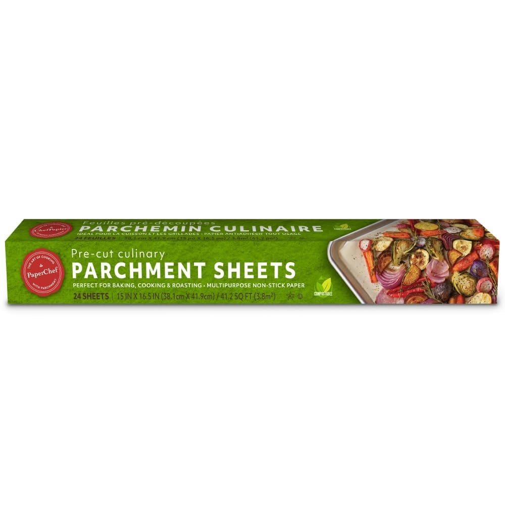 PaperChef Culinary Parchment Non-Stick Pre-cut 41 sq ft (Pack of 1), Natural
