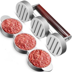 Mini Burger Press Patty Maker Three 2.6-inch Molds Small Aluminum Hamburger P…