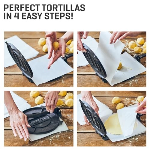 Tortilla Press 8" with 10.5 IN Comal Pan - 4 Taco Master Kit gallery