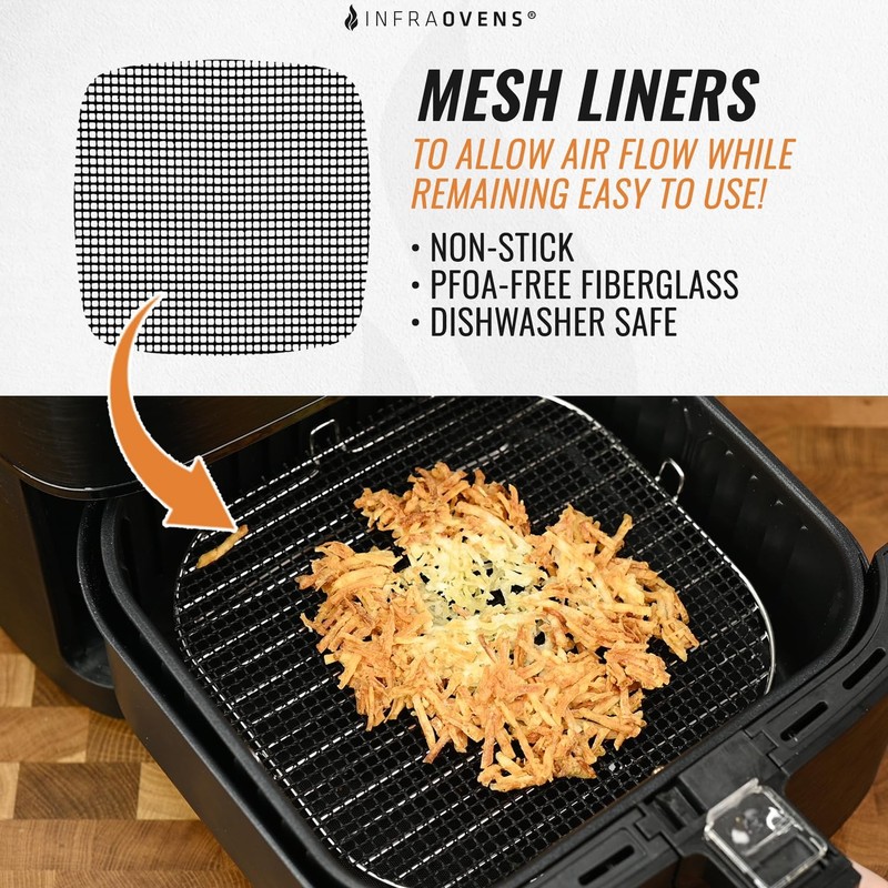 Reusable Mats Air Fryer Liners for Ultrean, 10.5 inches, Black gallery