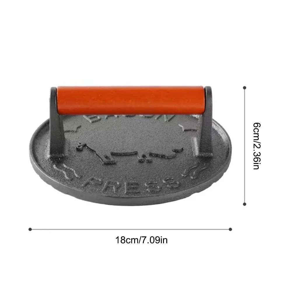 7 Inch Griddle Press Cast Iron Round Smash Grill Press Burger Smasher Bacon Meat gallery