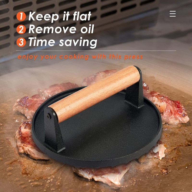 Heavy Duty Cheese Melting Dome & Cast Iron Grill Press for Flat Top Cooking gallery