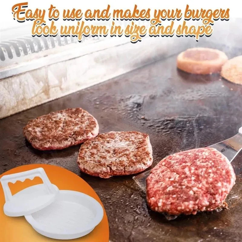 Round Hamburger Press Patty Maker Food Grade Plastic Burger Mold Kitchen Tool gallery