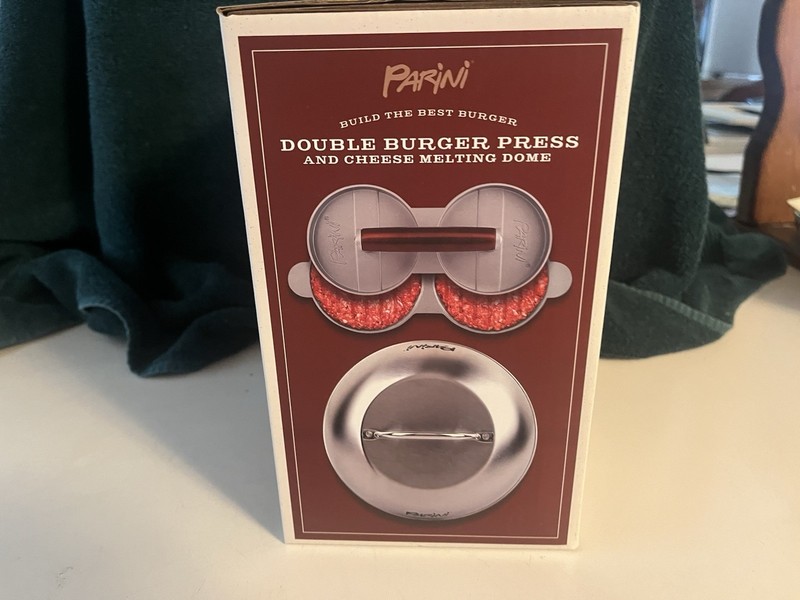 Parini Double Non-Stick Burger Press & Cheese Melting Dome 8.75" NIB gallery