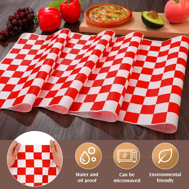 Honeydak 600 Pcs Sandwich Wrapping Paper Sheet 15x15 15 x 15 inches, Red gallery