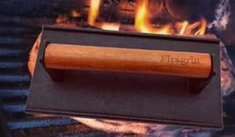 Firsgrill Heavy-Duty Cast Iron Burger Press with Wood Handle for Griddles gallery