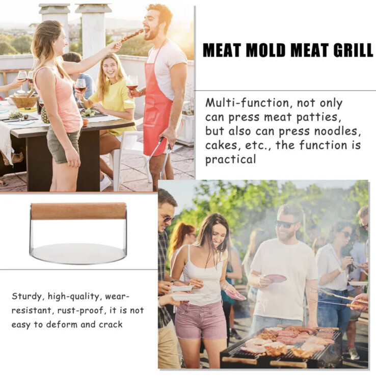 1 pc Veggie Burgers Mold Burger Bacon Press Smasher Barbecue Press Plate New 5x3 gallery