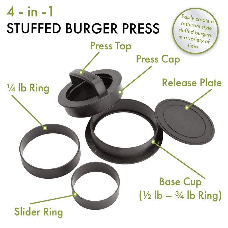 Stuffed Burger Press 4 in 1 Patty Maker Slider Mold Nonstick 4Inch gallery