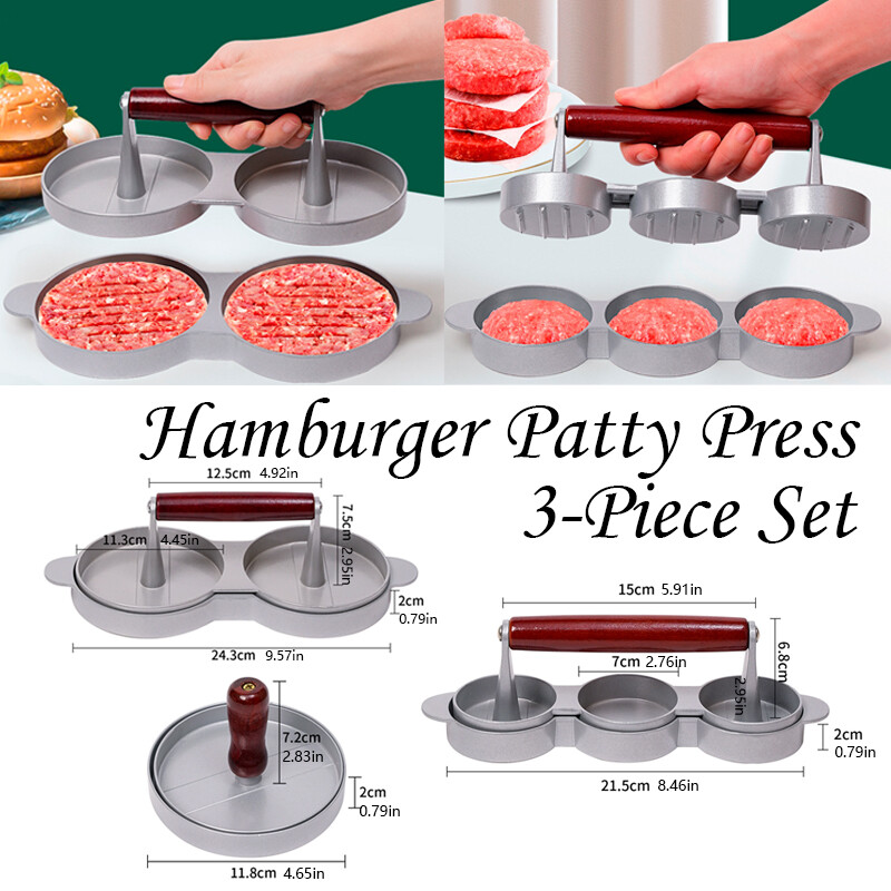 Hamburger Press Patty Maker Suit DIY Mold - Single, Double, and Triple Head