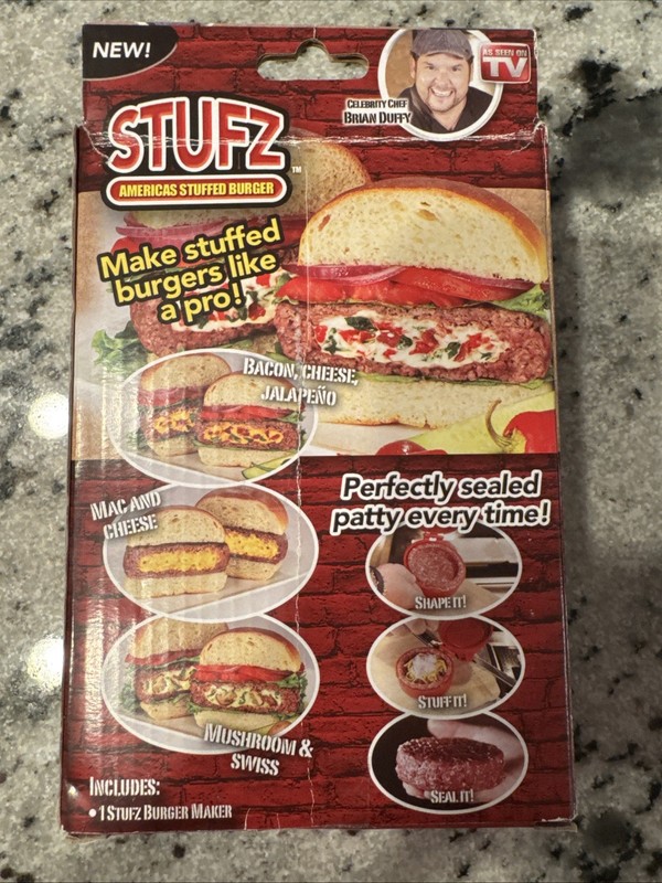 Stuffed Burger Press STUFZ Americas Hamburger Patty Molds Maker Sliders BBQ US gallery