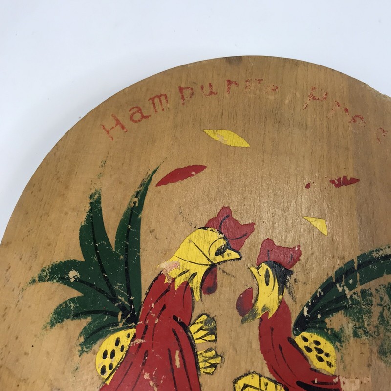 Vintage Wood Hamburger Press Country MCM Rooster Chicken Rustic Farmhouse gallery