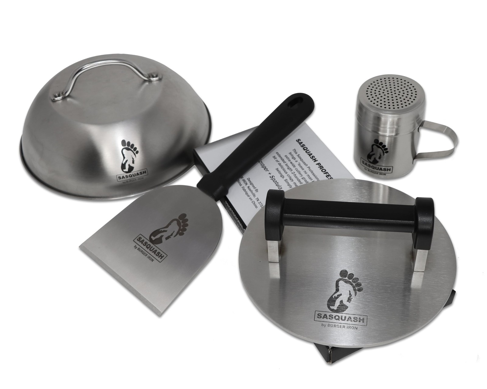 Sasquash Smash Burger Press, Bigfoot 8 Inch 3 8" Silver gallery