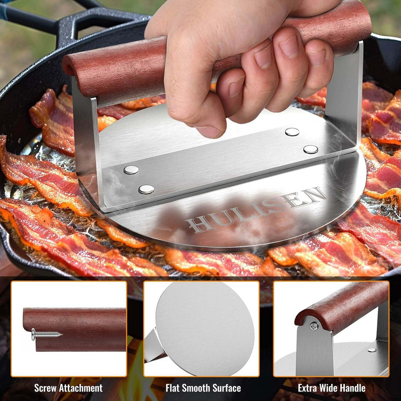 Burger Smasher, Stainless Steel Smashed Burger Press, 6 Inch Hamburger Press for gallery