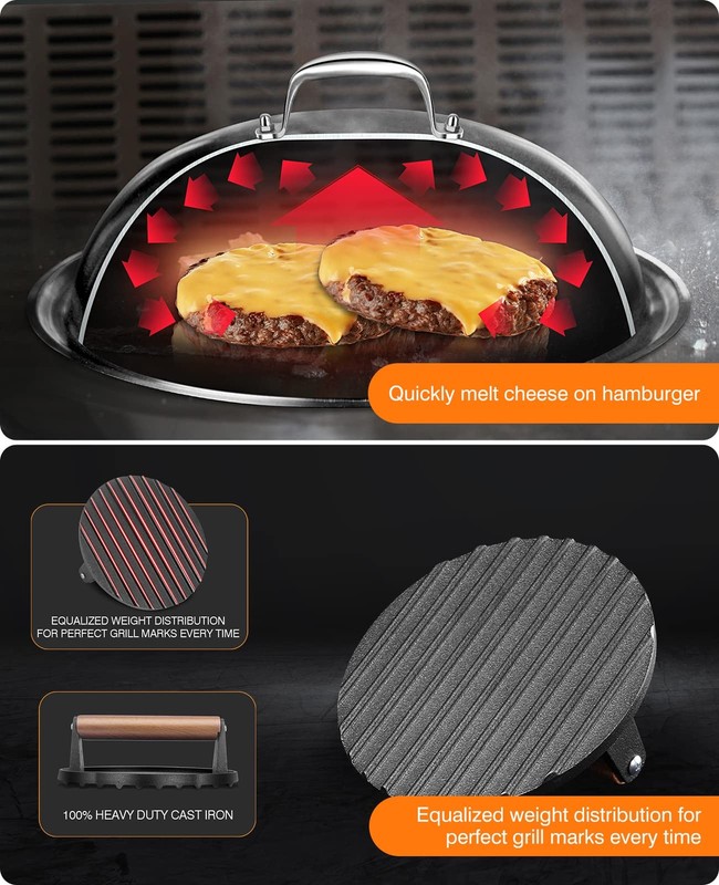 Griddle Accessories for Blackstone, Commercial Grade 12 Inch Heavy Duty Melti... gallery