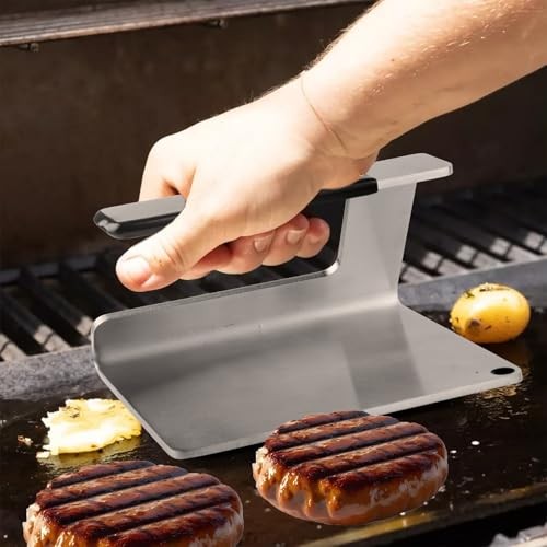 Kitchen Tools 6"x5.5" Stainless Steel Hamburger Smash Press & Bacon Press gallery